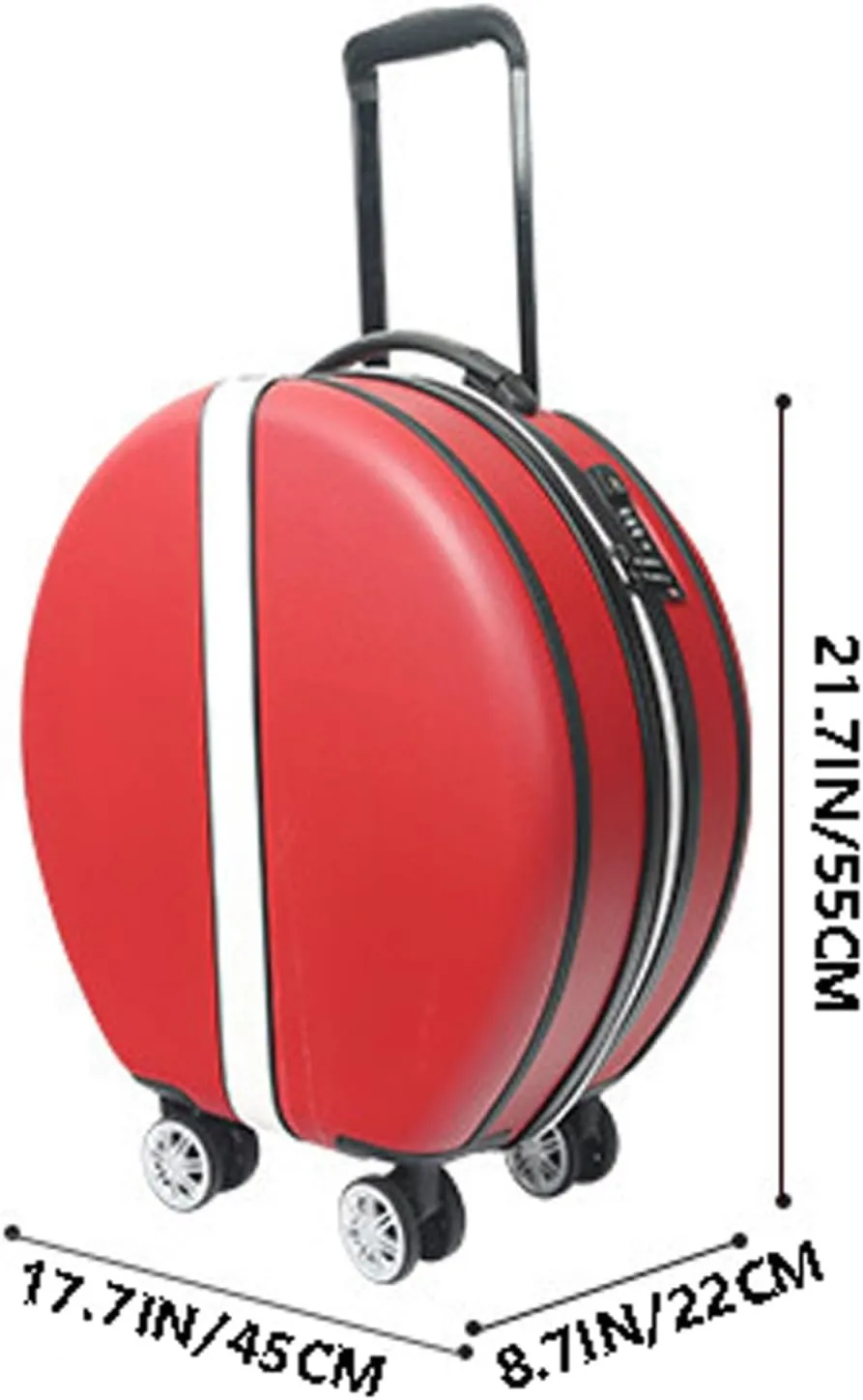 18in Light Suitcase, Stylish Round Suitcases with Wheels, Portable Lugage Suitcase for Checked Carry On Luggage for Modern Travelers A,18inch