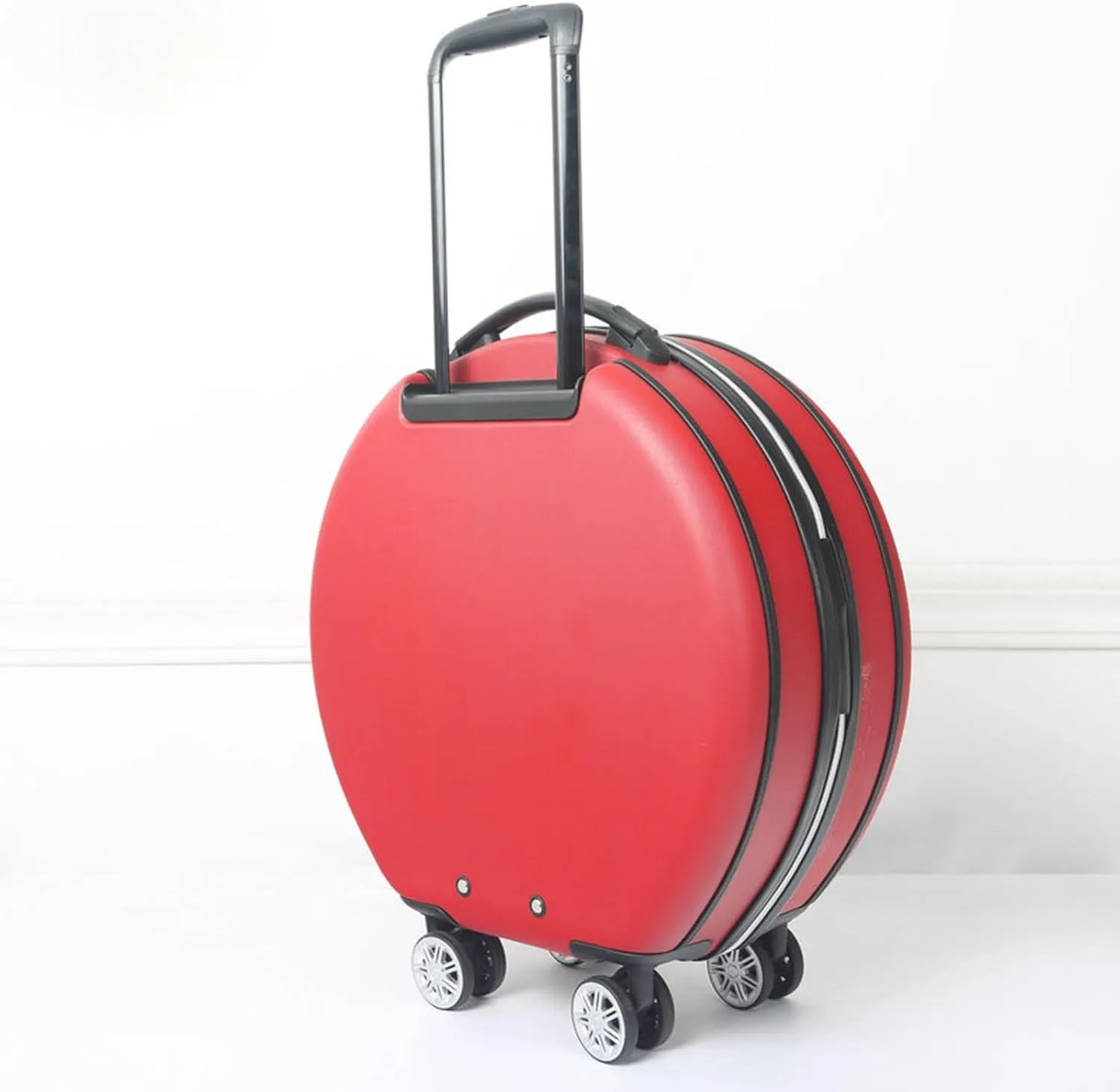 18in Light Suitcase, Stylish Round Suitcases with Wheels, Portable Lugage Suitcase for Checked Carry On Luggage for Modern Travelers A,18inch