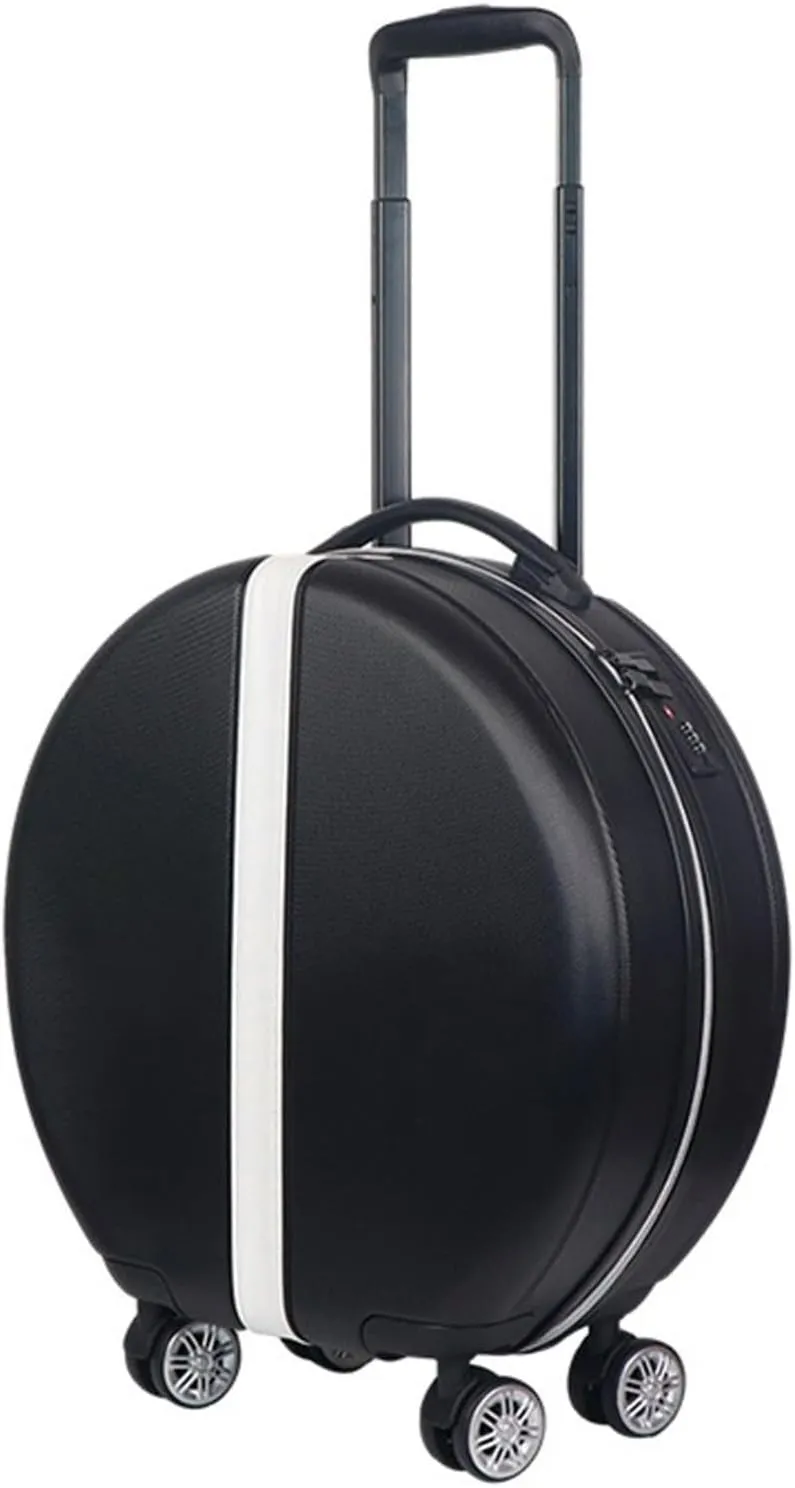 18in Light Suitcase, Stylish Round Suitcases with Wheels, Portable Lugage Suitcase for Checked Carry On Luggage for Modern Travelers B,18inch