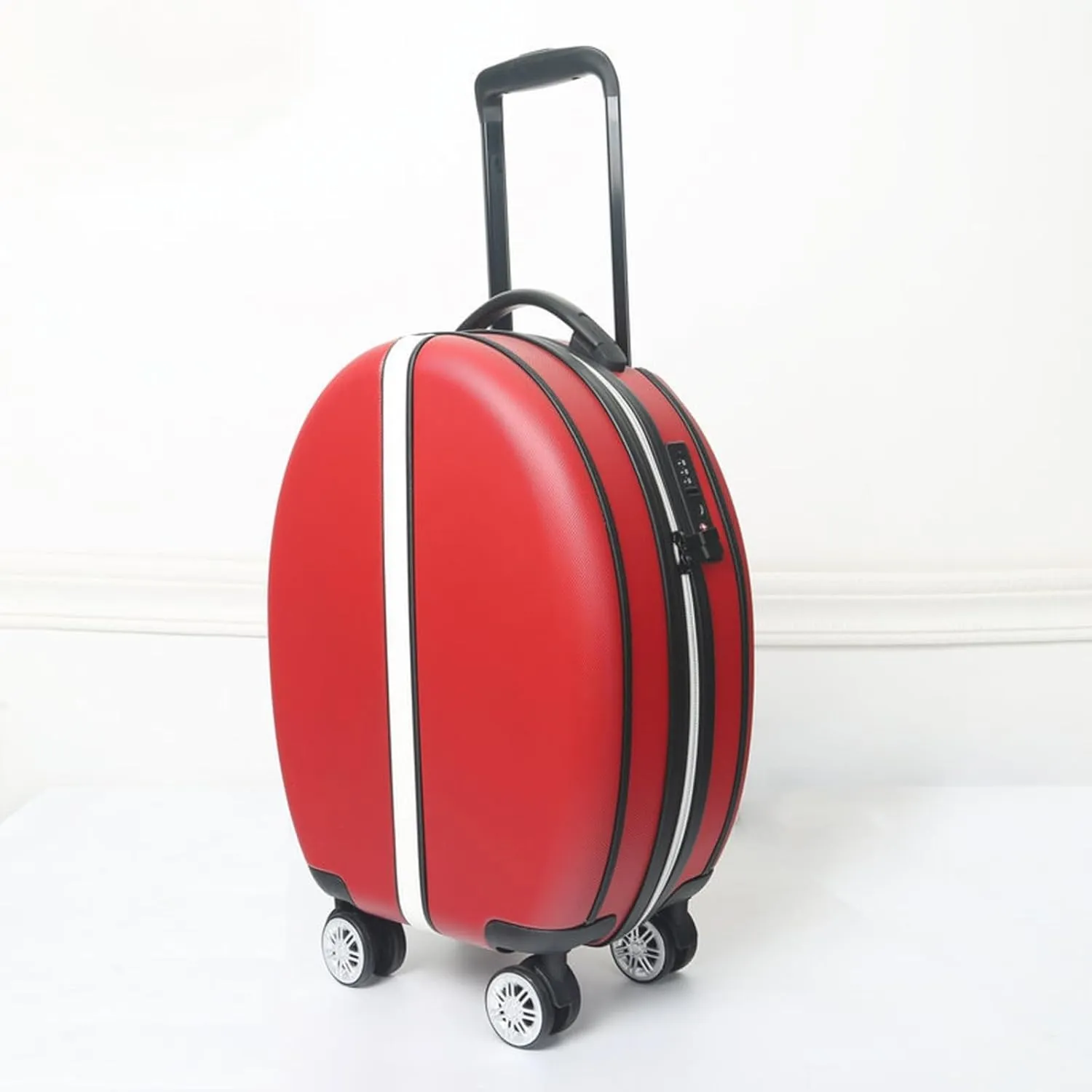 18in Light Suitcase, Stylish Round Suitcases with Wheels, Portable Lugage Suitcase for Checked Carry On Luggage for Modern Travelers B,18inch