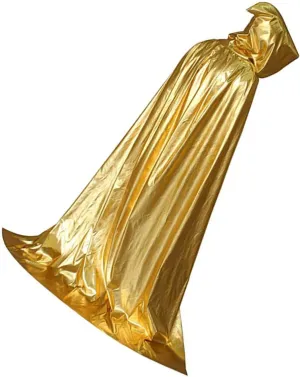 1Pc Halloween Cloak Hooded Cape Costume for Adults for Cosplay Parties Role Play Halloween Events Material Unique Design Multiple Golden