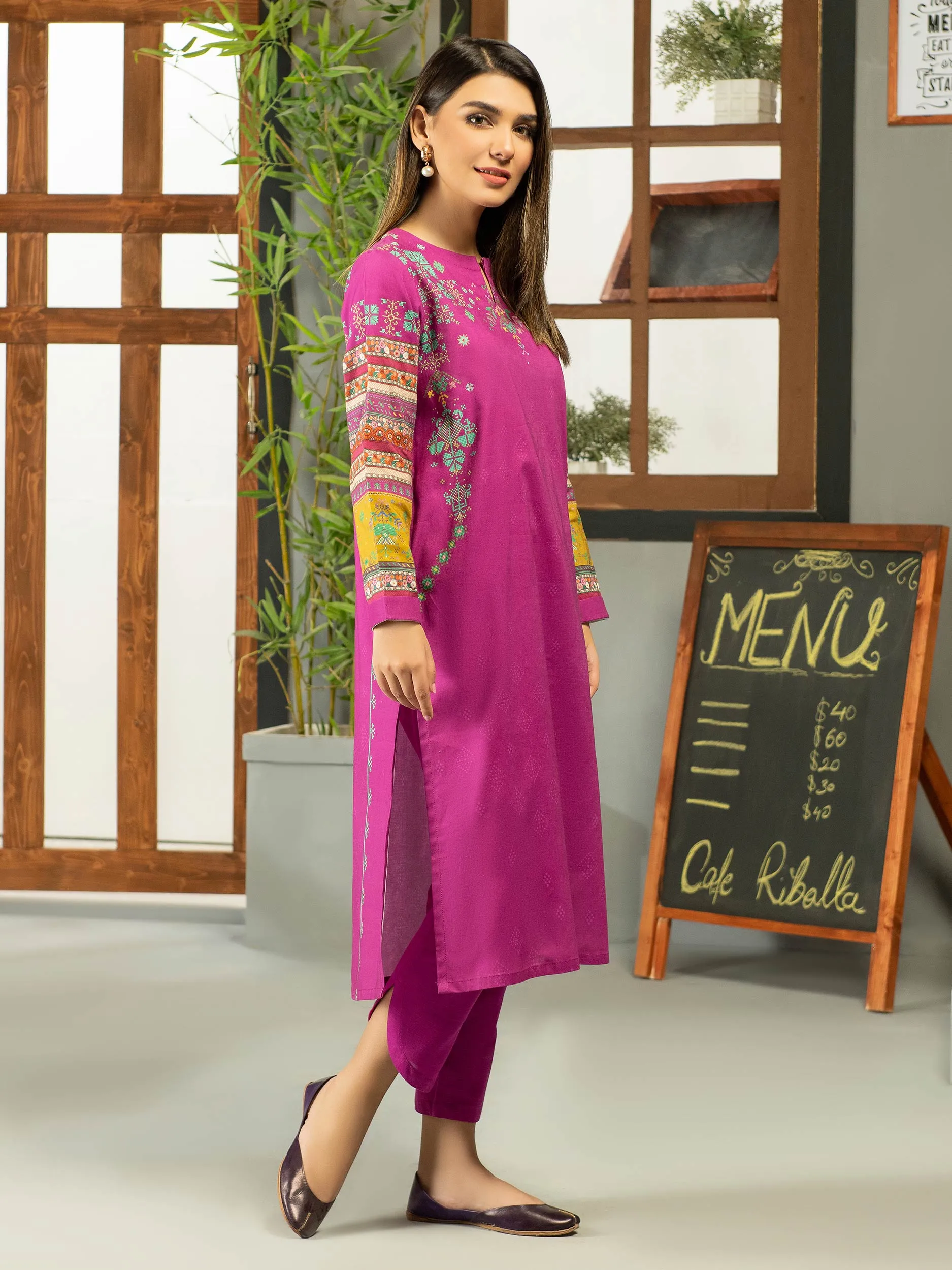2 Piece Khaddar Suit-Printed (Unstitched)
