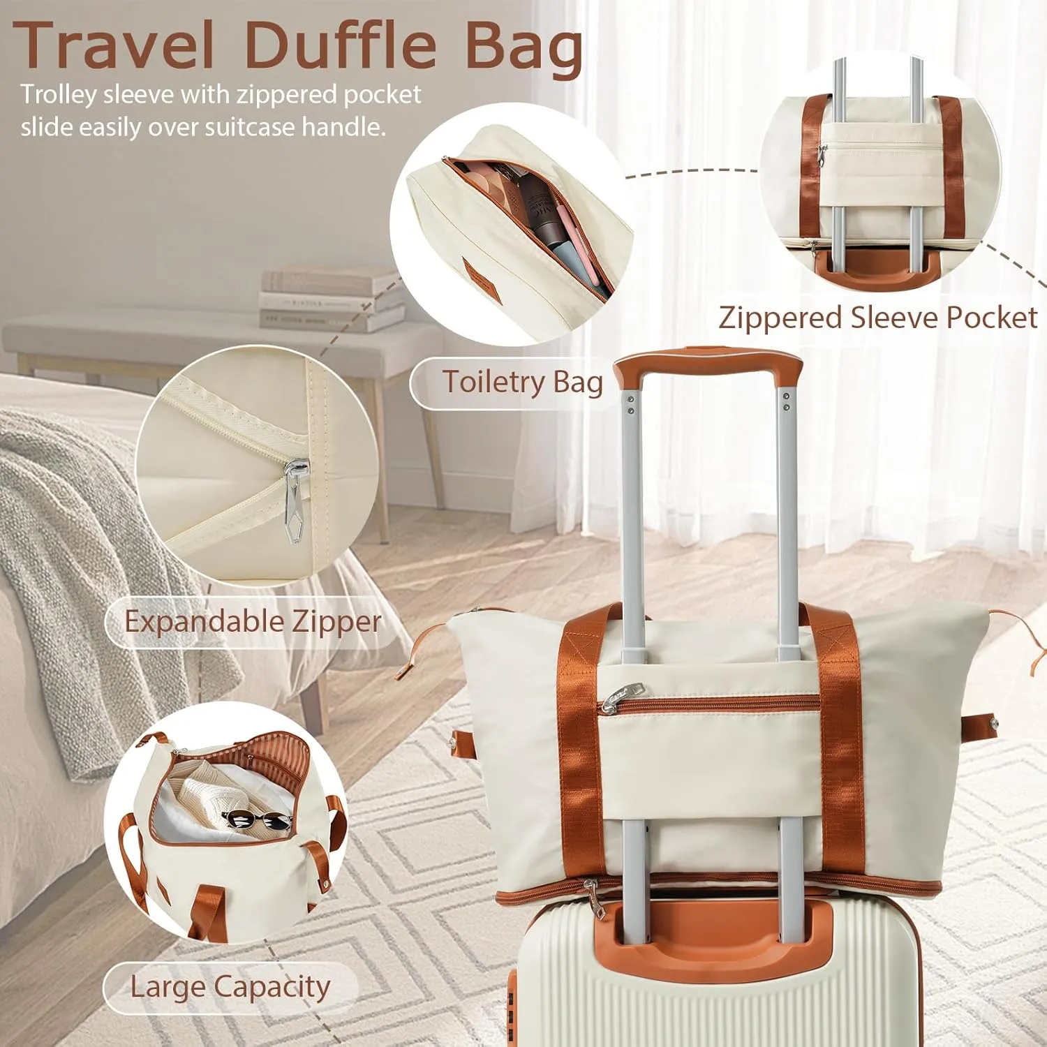 20" Modern Design 3 Piece caryy-on luggage with wheels ABS luggage Carry On Suitcase Trolley Case Lightweight TSA-approved Carry-on White