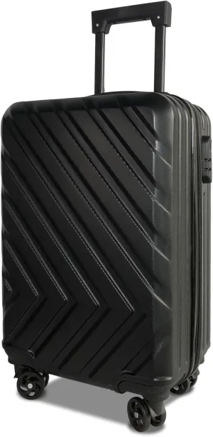 20" Modern Design caryy-on luggage with wheels ABS Luggage 4 Carry On Suitcase Trolley Case Lightweight (Black, 20inch)