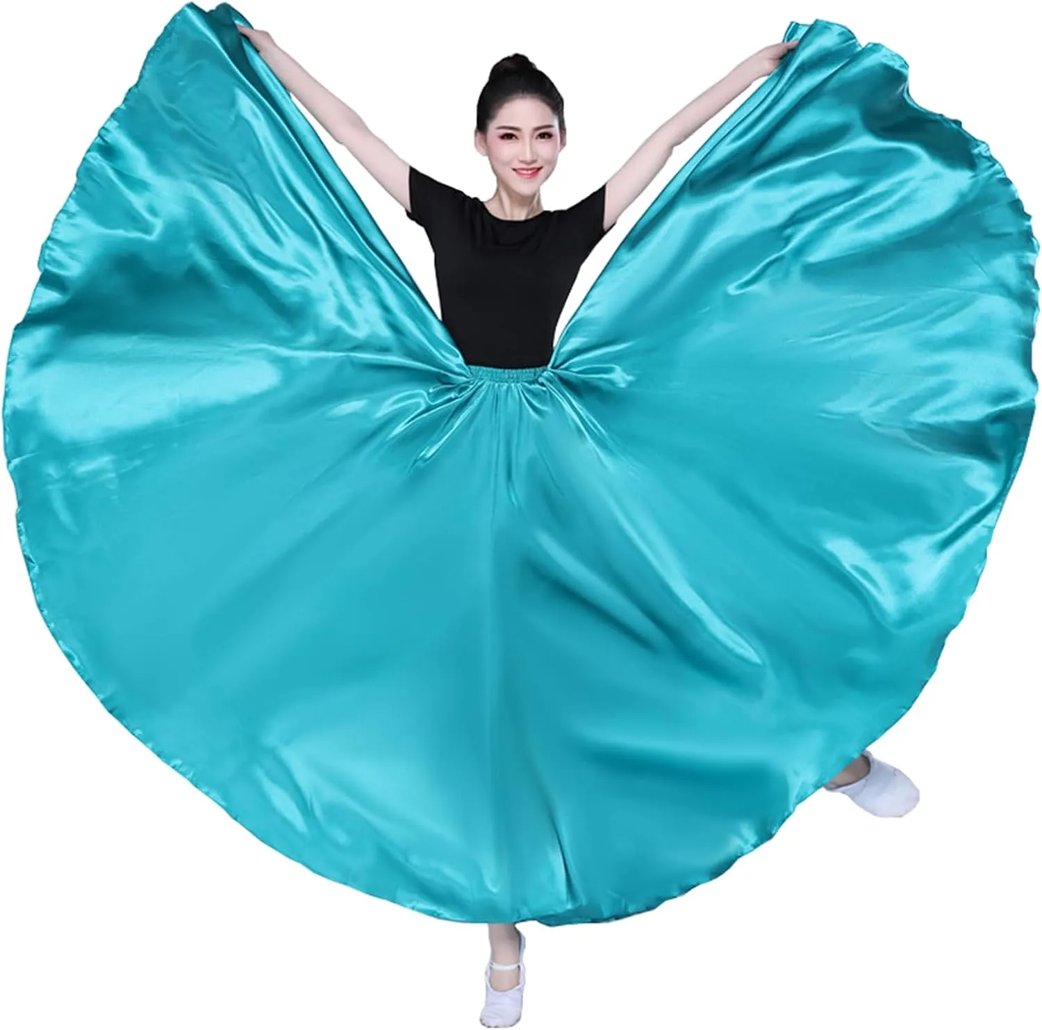 360 Ankle Length Dance Skirt Bellydance Skirts Women Dance Skirt Modern Costume Maxi Skirts for Ballerina