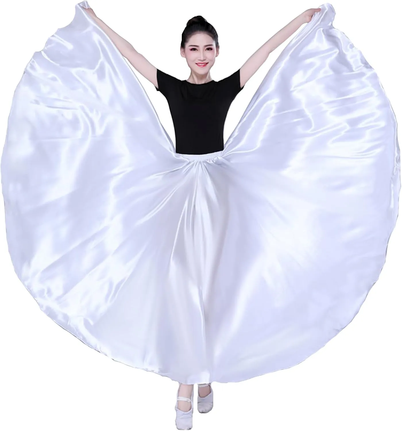 360 Ankle Length Dance Skirt Bellydance Skirts Women Dance Skirt Modern Costume Maxi Skirts for Ballerina