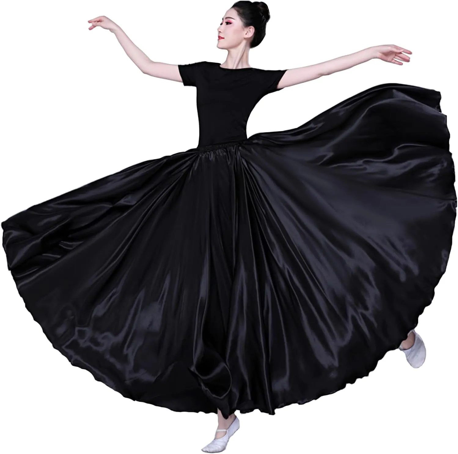 360 Ankle Length Dance Skirt Bellydance Skirts Women Dance Skirt Modern Costume Maxi Skirts for Ballerina