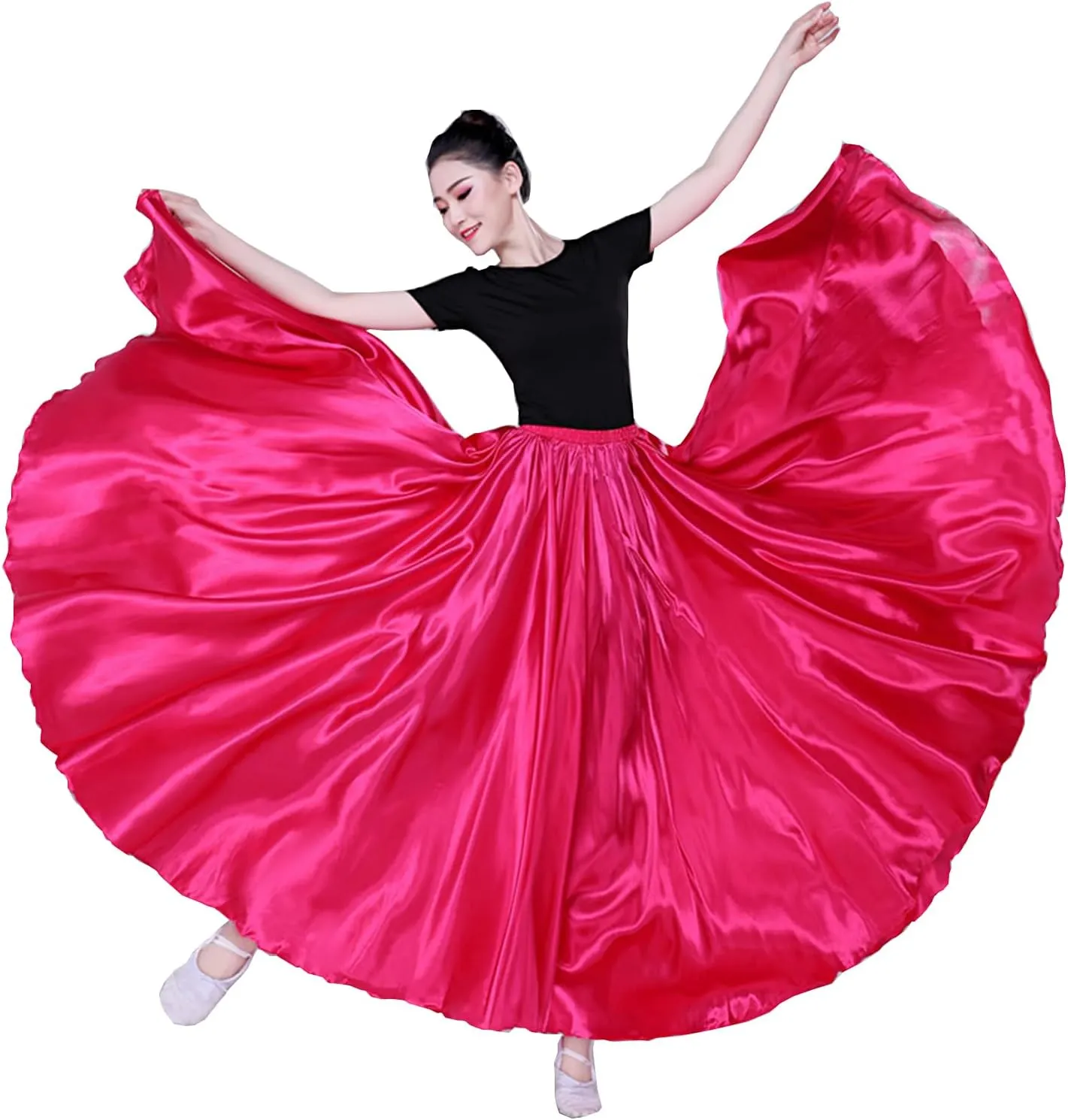 360 Ankle Length Dance Skirt Bellydance Skirts Women Dance Skirt Modern Costume Maxi Skirts for Ballerina