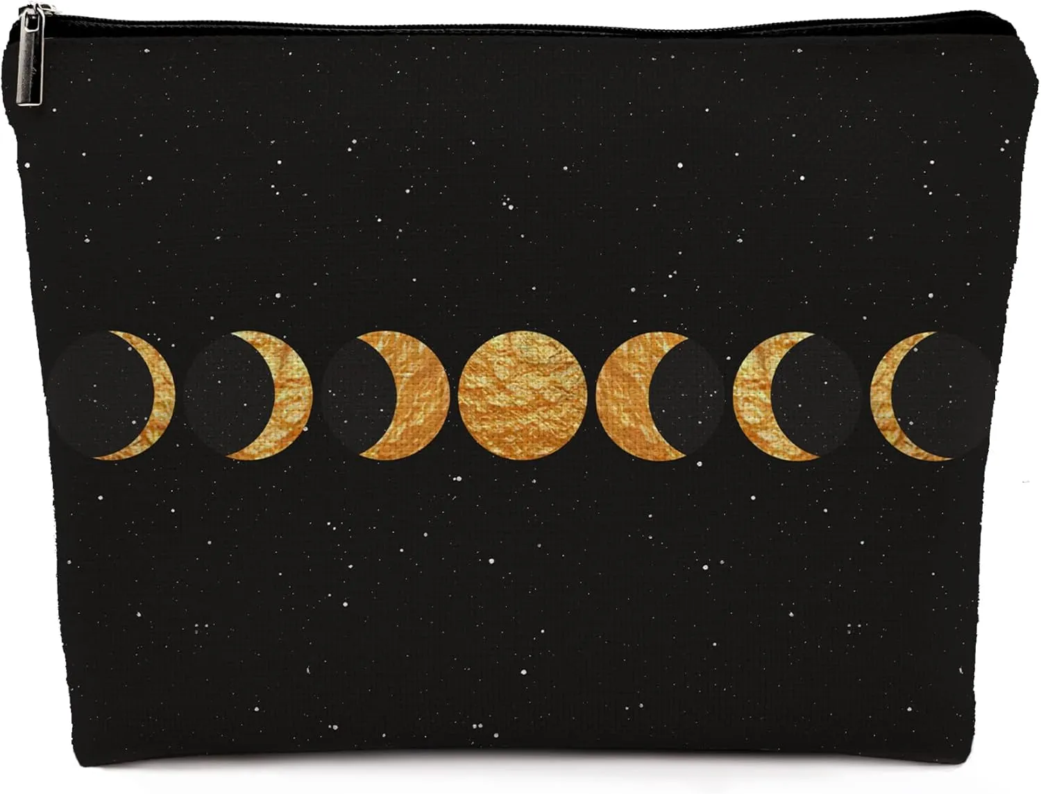 Abstract Boho Minimalist Moon Phases Cosmetic Bag, Mid Century Bohemian Modern Art Makeup Bag Zipper Cosmetic Pouch Bag Travel Linen Makeup Organizer, Boho Gifts for Women Teen Girls Her Teens