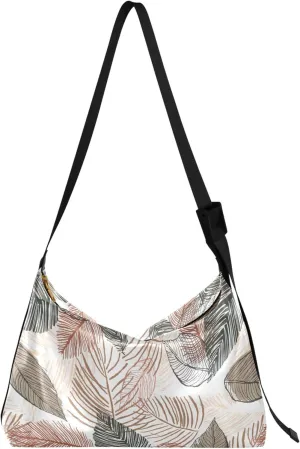 Abstract Leaves Colorful Ladies Leather Purses Hobo Cross Body Men Bag Unique Animal Print Crossbody Hobo Purses