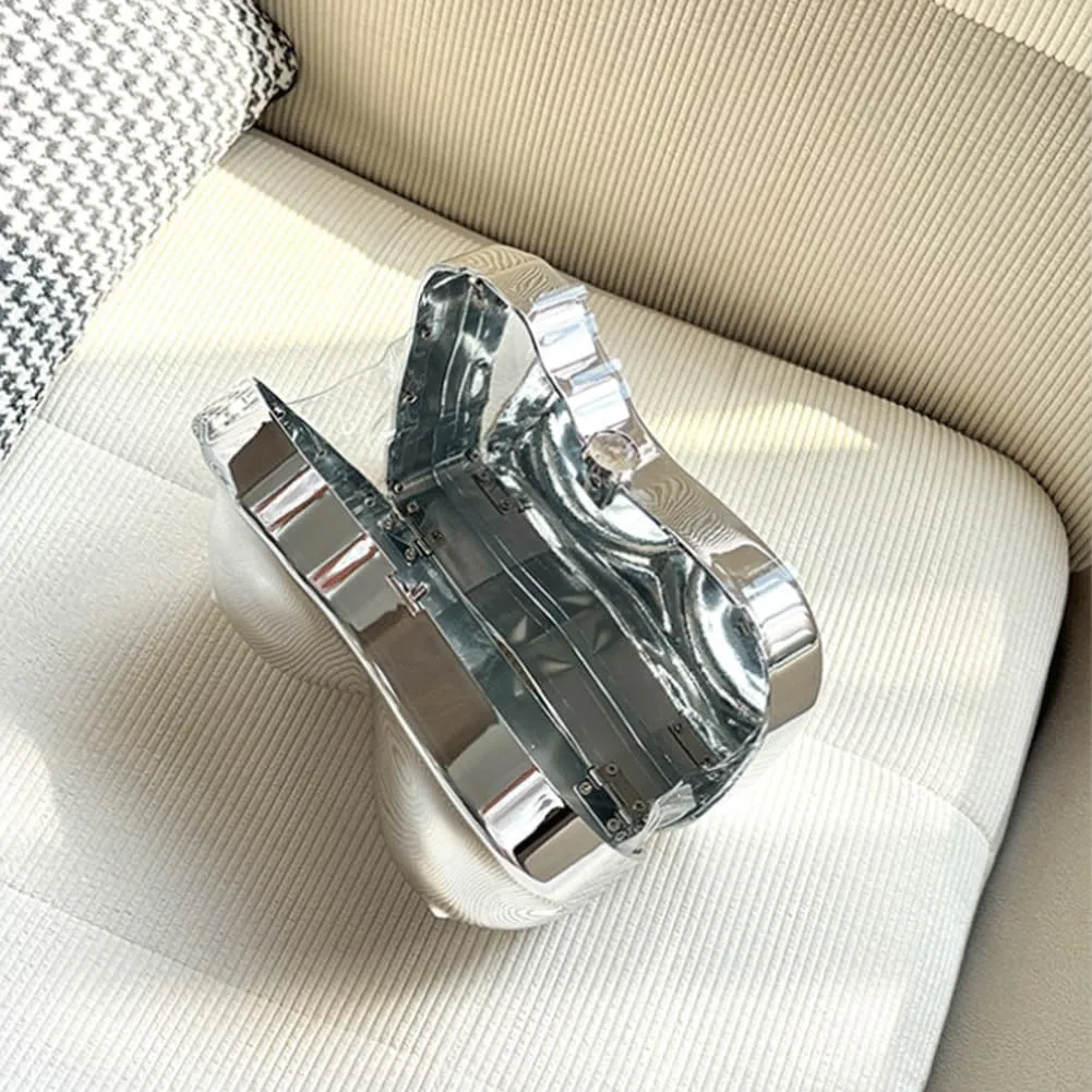 Acrylic Clutch Purse for Women Fashion Metallic Acrylic Evening Bag Unique Evening Handbag for Wedding Party Prom