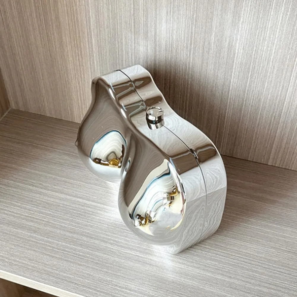 Acrylic Clutch Purse for Women Fashion Metallic Acrylic Evening Bag Unique Evening Handbag for Wedding Party Prom