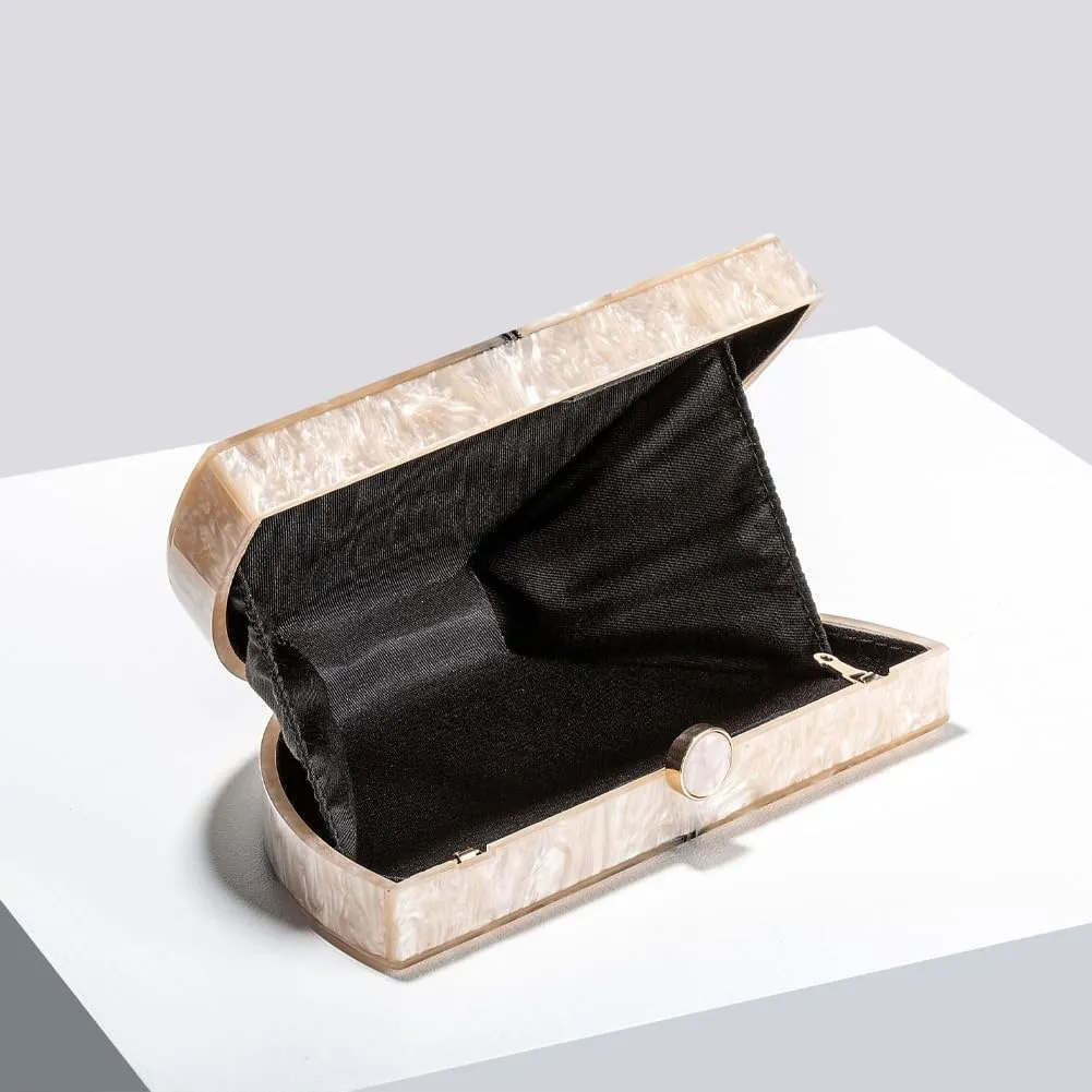 Acrylic Half Round Clutch Purse for Women Fashion Acrylic Evening Bag Unique Evening Clutch for Wedding Party Prom