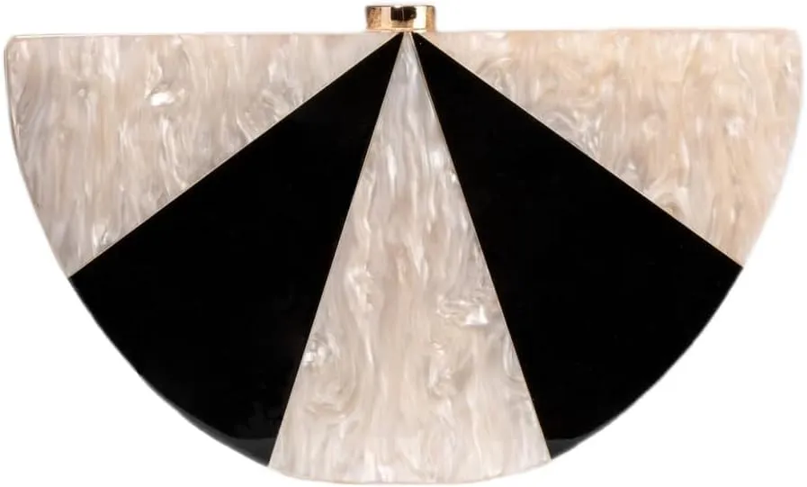 Acrylic Half Round Clutch Purse for Women Fashion Acrylic Evening Bag Unique Evening Clutch for Wedding Party Prom
