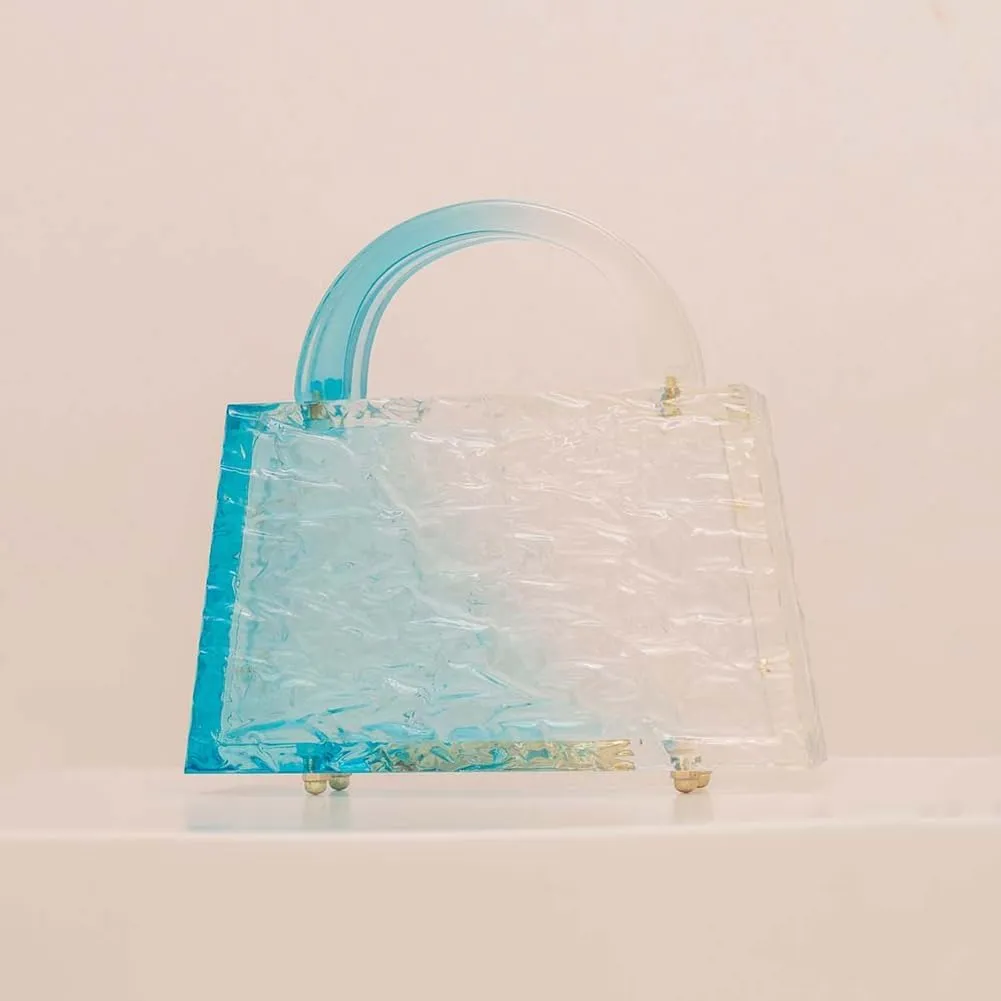 Acrylic Handbag for Women Colorful Clear Acrylic Evening Bag Unique Top Handle Clutch Purse for Wedding Party Prom