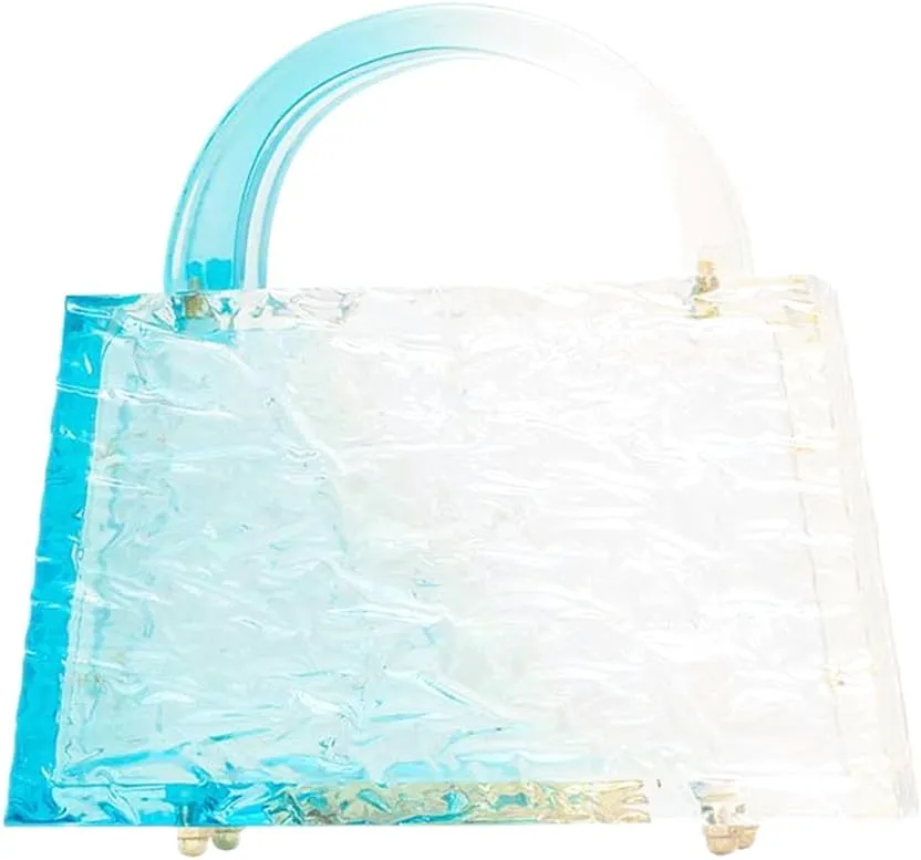 Acrylic Handbag for Women Colorful Clear Acrylic Evening Bag Unique Top Handle Clutch Purse for Wedding Party Prom