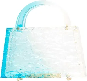 Acrylic Handbag for Women Colorful Clear Acrylic Evening Bag Unique Top Handle Clutch Purse for Wedding Party Prom