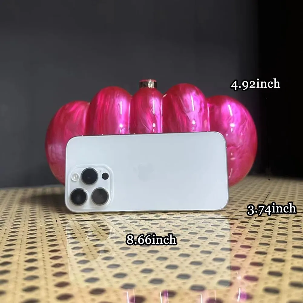 Acrylic Puffer Clutch Purse for Women Elegant Evening Bag with Long Chain Unique Marble Handbag for Wedding Party Prom