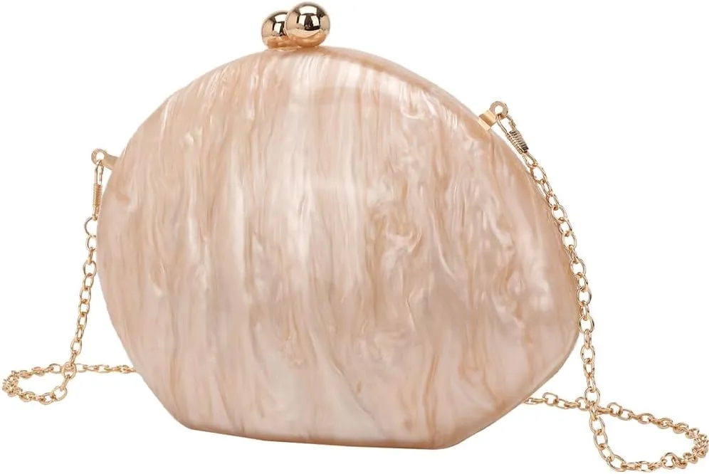 Acrylic Shell Clutch Purse for Women Fashion Acrylic Evening Bag Unique Shape Evening Purse for Wedding Party Prom