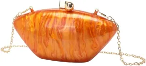 Acrylic Shell Evening Purse for Women Unique Marbling Clutch Bag Casual Shoulder Bag for Family Reunion Daily Life
