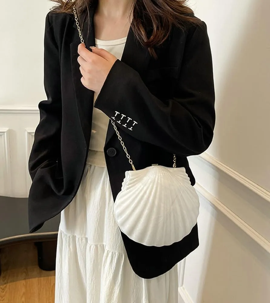 Acrylic Shell Shaped Clutch Women 2025 Trendy Luxury Marble Evening Handbag Unique Chain Shoulder Bag Wedding Party