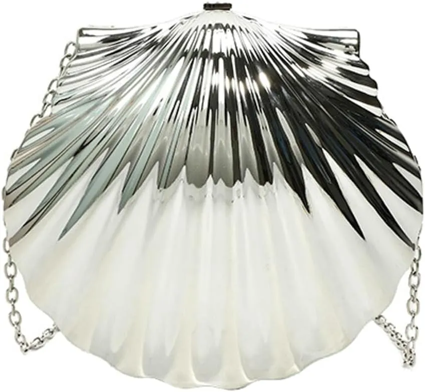 Acrylic Shell Shaped Clutch Women 2025 Trendy Luxury Marble Evening Handbag Unique Chain Shoulder Bag Wedding Party