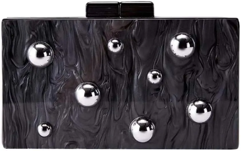 Acrylic Studded Clutch Purse for Women Acrylic Evening Bag Unique Geometric Handbag for Wedding Party Prom