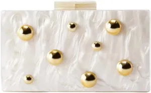 Acrylic Studded Clutch Purse for Women Acrylic Evening Bag Unique Geometric Handbag for Wedding Party Prom
