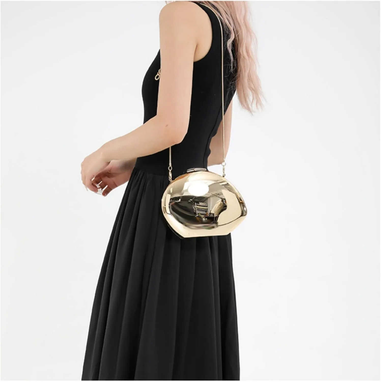 Acrylic Tote Clutch for Women, Evening Shell Shoulder Bag Unique Handbag Reflective Crossbody Purse Hobo Satchel Prom