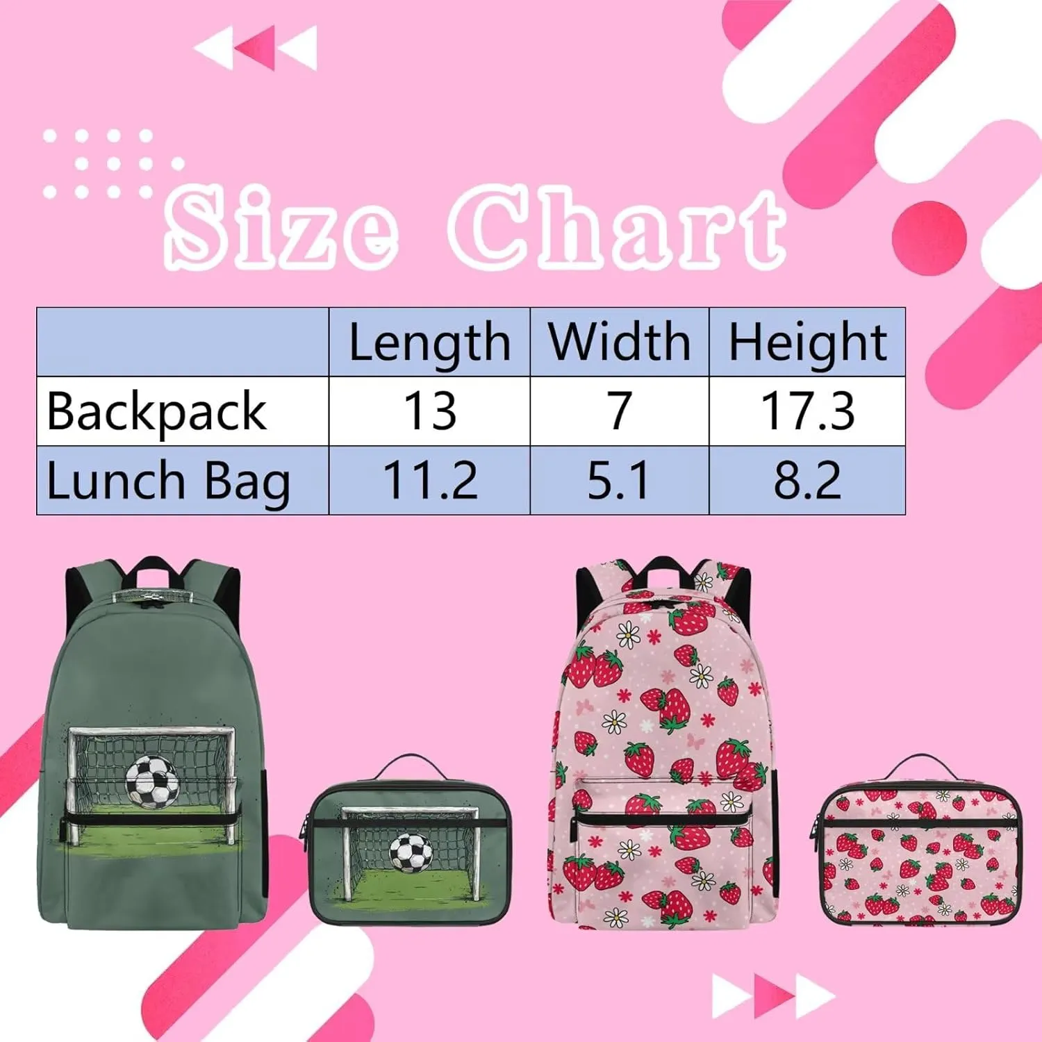 Agoviwo Camo Graphic Girls Backpack with Lunch Box Casual Bookbag Unique Backpack Set for Grades 1-3