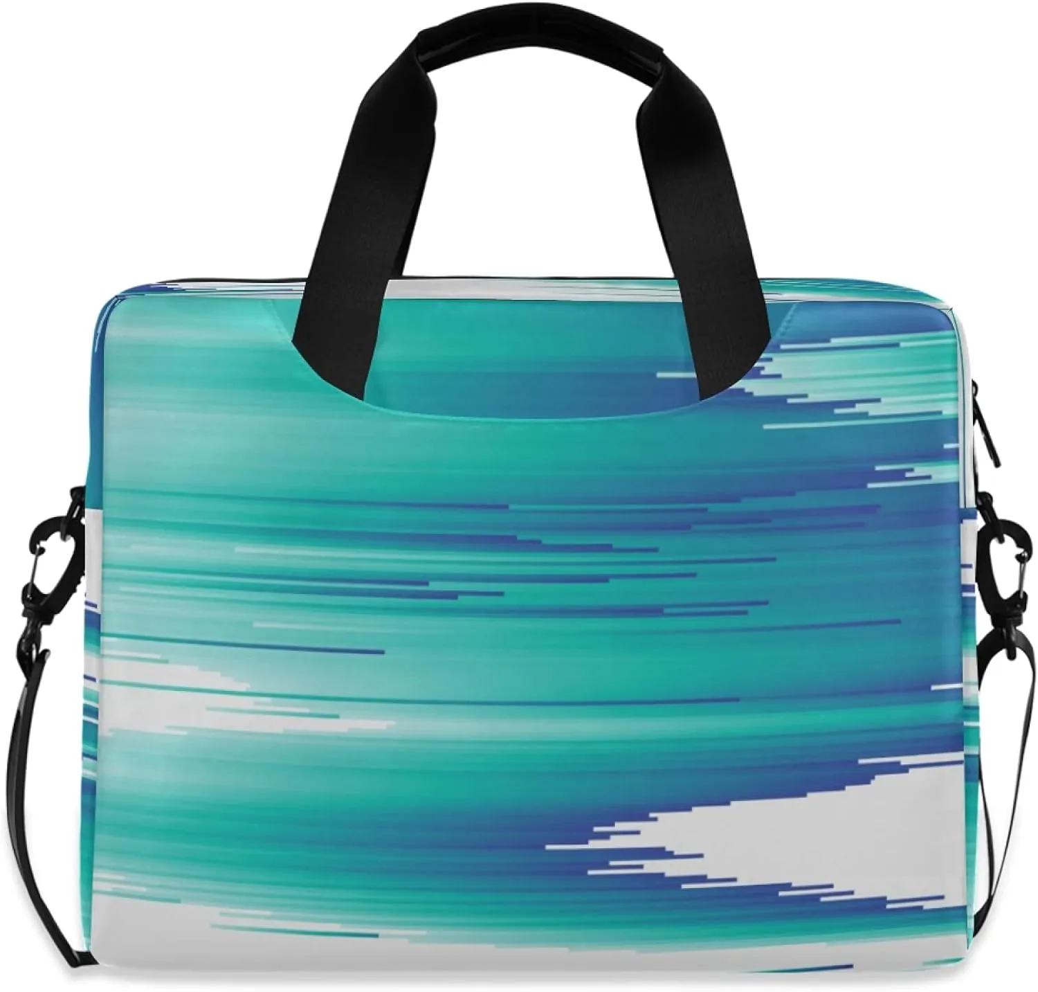 ALAZA Gradient Blue & Green Modern Art Laptop Case Bag Sleeve Portable Crossbody Messenger Briefcase w/Strap Handle, 13 14 15.6 inch