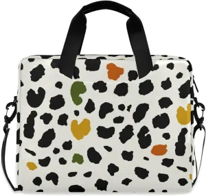 ALAZA Modern Leopard Print Animal Laptop Case Bag Sleeve Portable Crossbody Messenger Briefcase w/Strap Handle, 13 14 15.6 inch