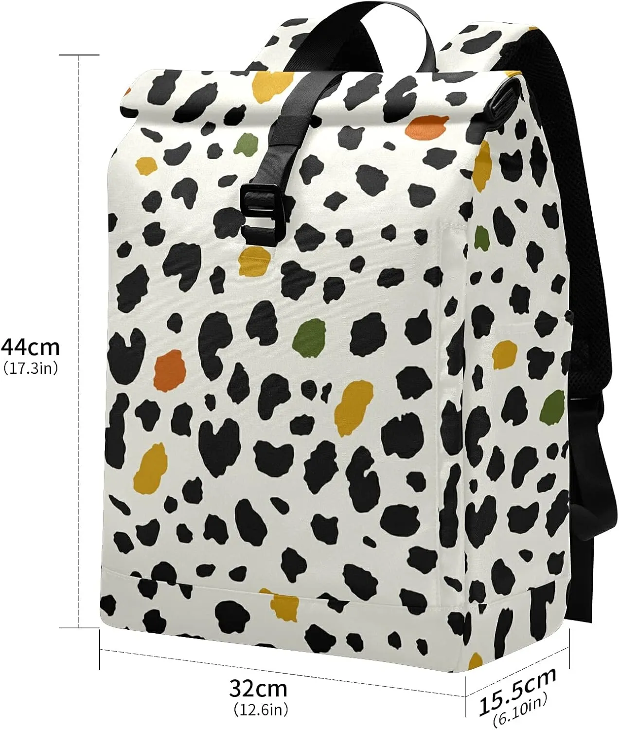 ALAZA Modern Leopard Print Animal Large Laptop Backpack Purse for Women Men Waterproof Anti Theft Roll Top Backpack, 13-17.3 inch