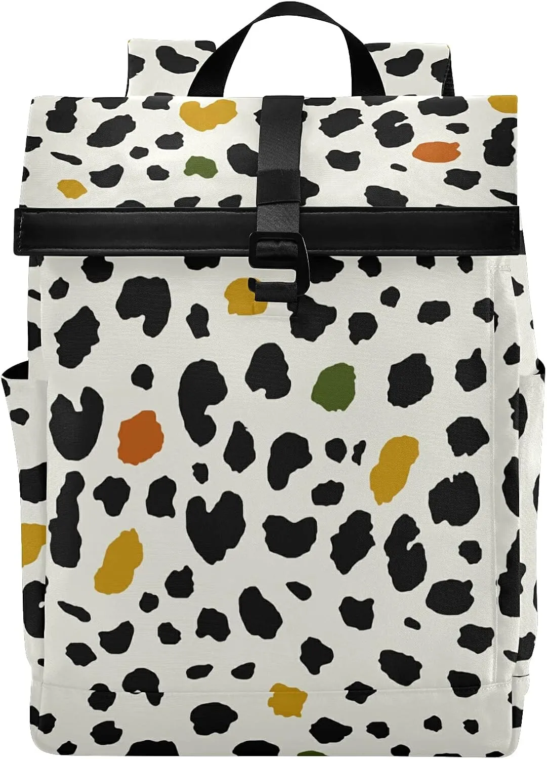 ALAZA Modern Leopard Print Animal Large Laptop Backpack Purse for Women Men Waterproof Anti Theft Roll Top Backpack, 13-17.3 inch