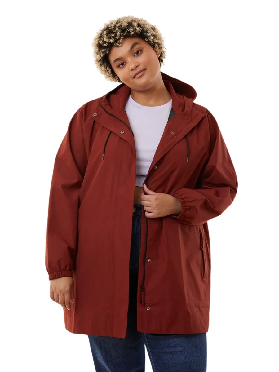 Amble Refuge Womens Plus Size Waterproof Jacket Long Terracotta 2XL-4XL
