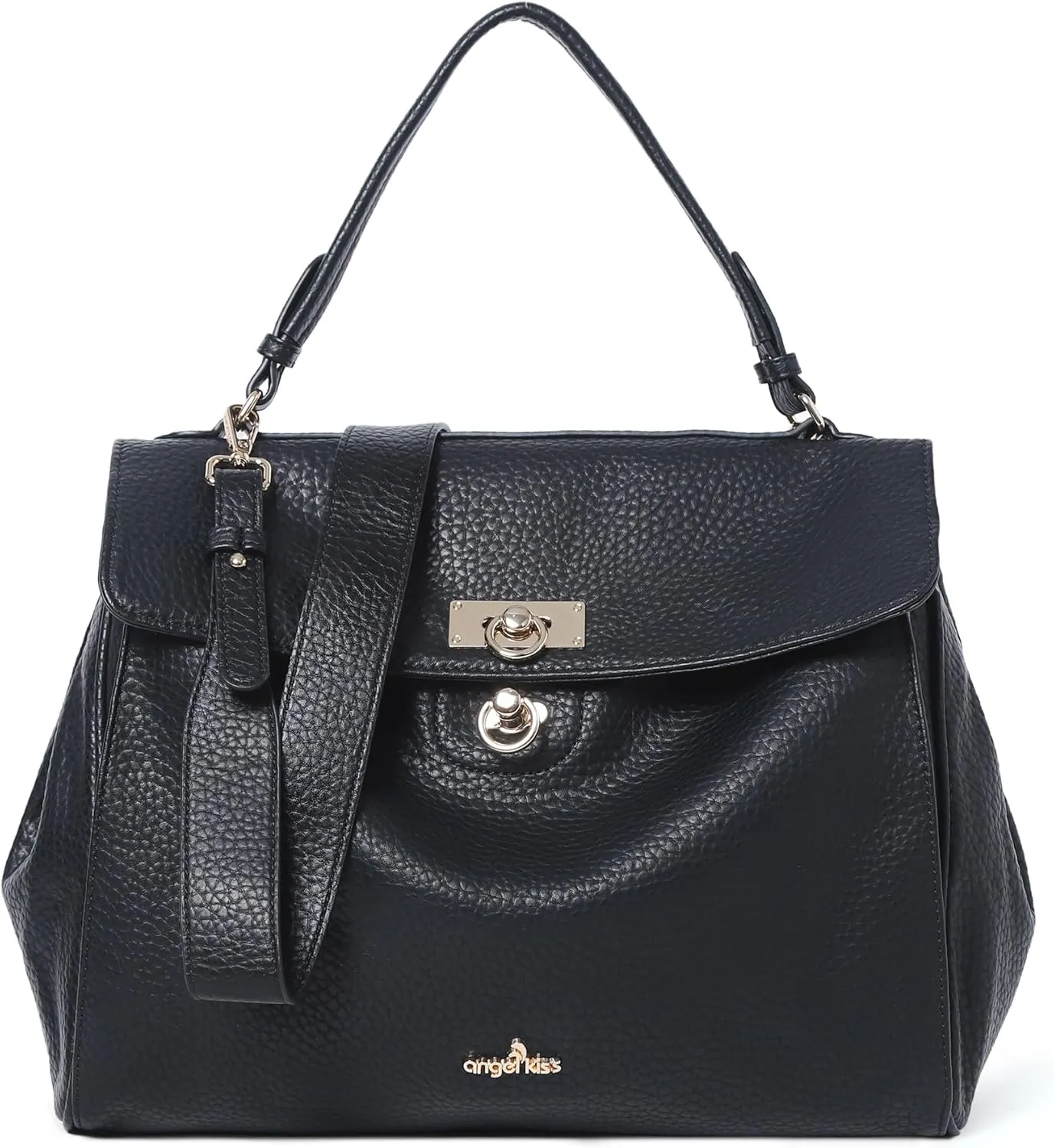 Angel Kiss Satchel Purses and Handbags for Women Soft Vegan Leather Tote Shoulder Bag Top Handle with Crossbody Strap