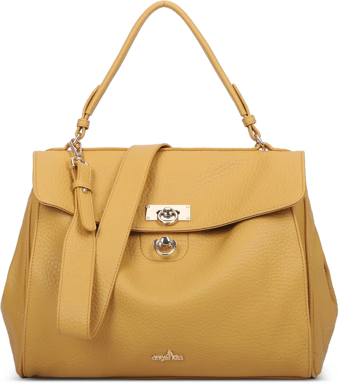 Angel Kiss Satchel Purses and Handbags for Women Soft Vegan Leather Tote Shoulder Bag Top Handle with Crossbody Strap