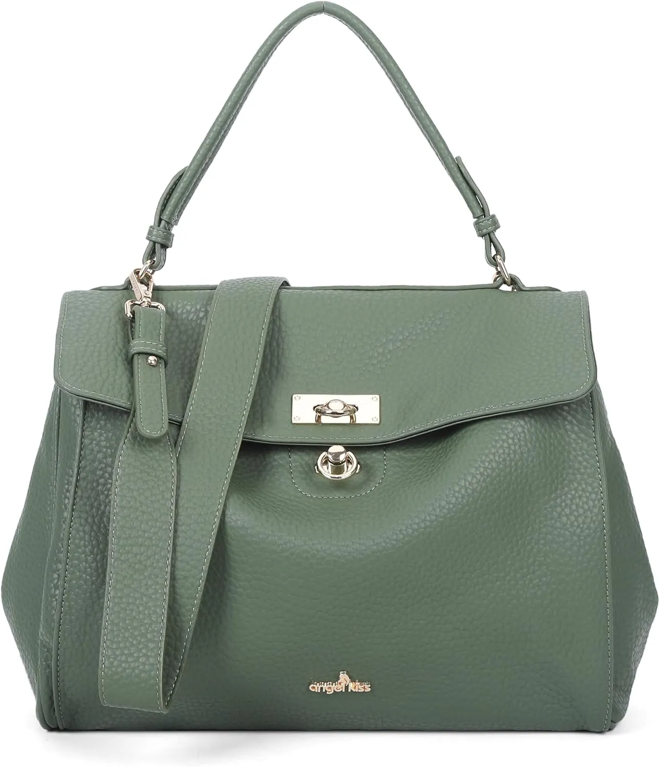 Angel Kiss Satchel Purses and Handbags for Women Soft Vegan Leather Tote Shoulder Bag Top Handle with Crossbody Strap