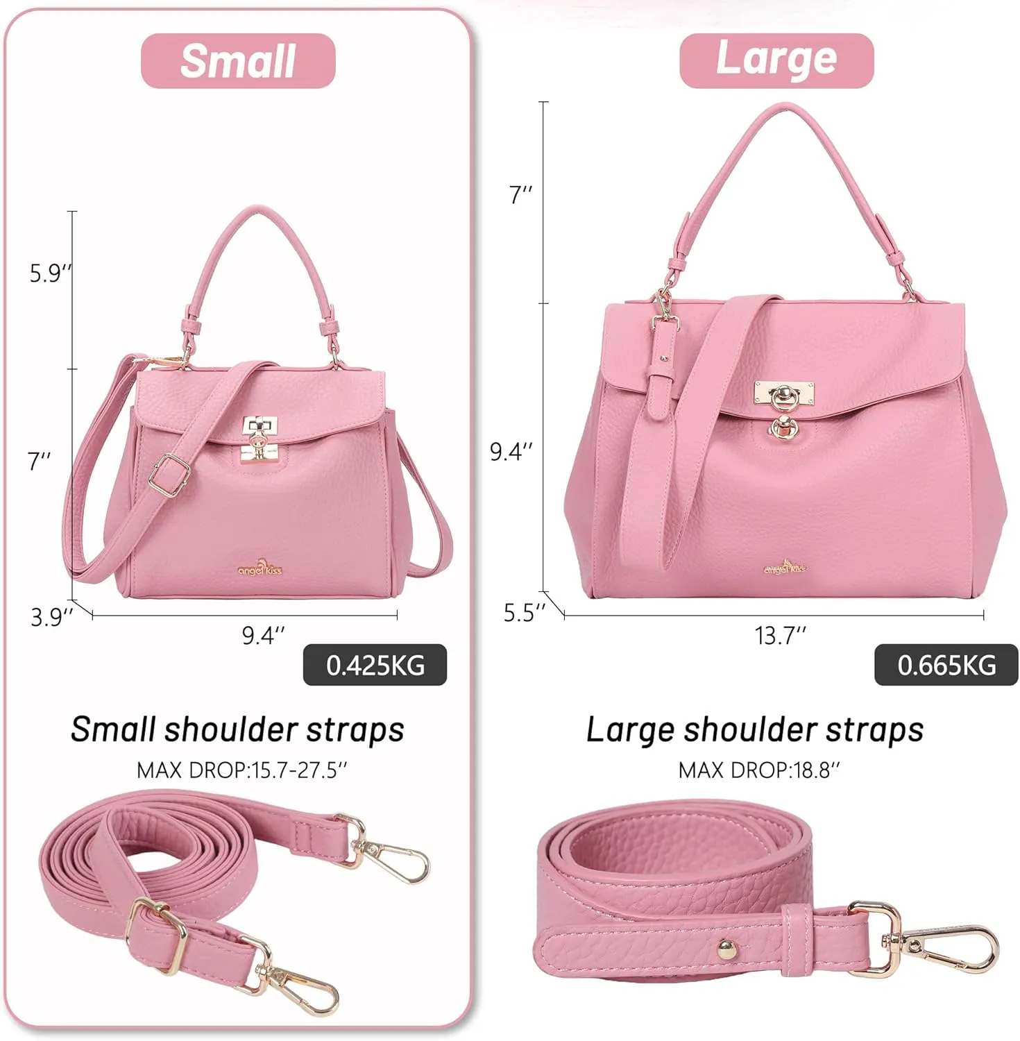 Angel Kiss Small Top Handle Satchel Purses and Handbags for Women Soft Vegan Leather Tote Shoulder Bag