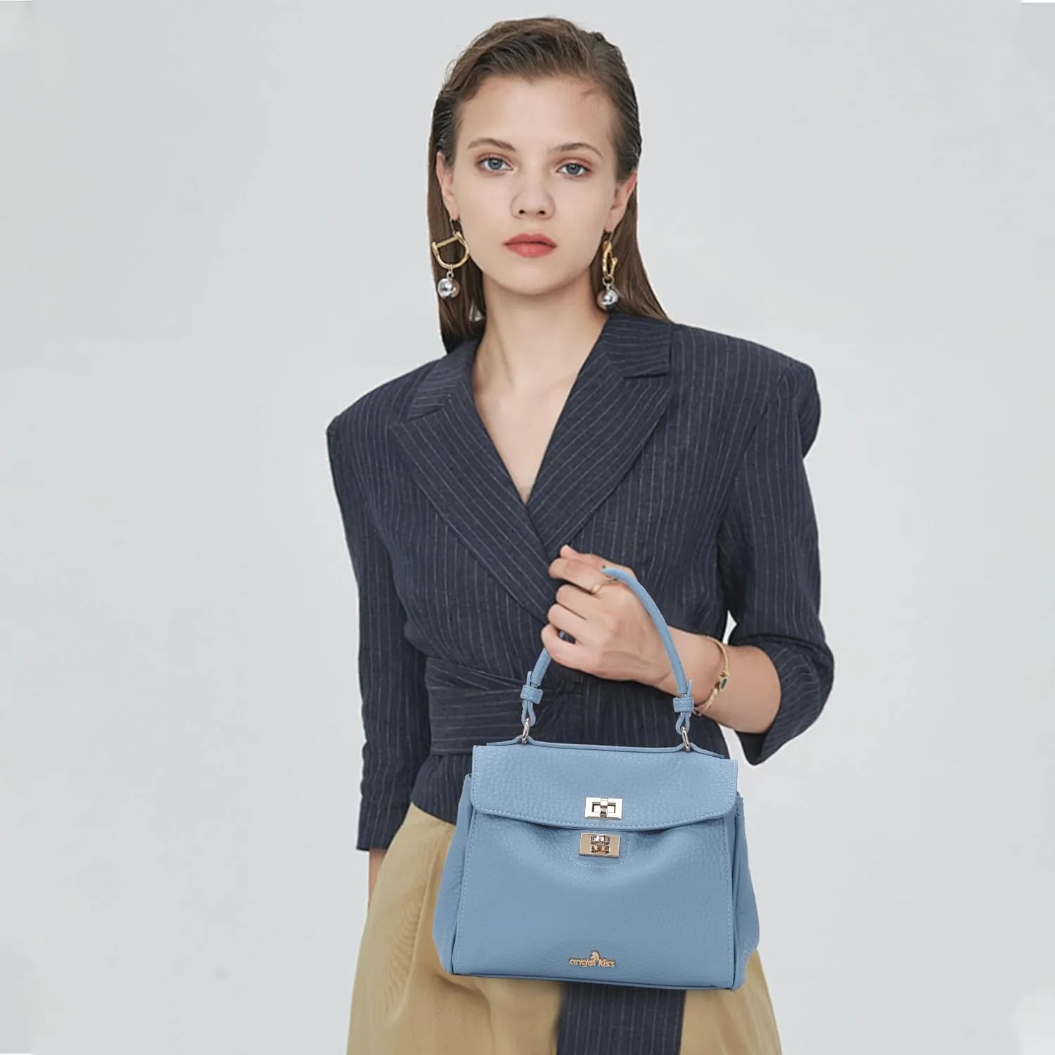 Angel Kiss Small Top Handle Satchel Purses and Handbags for Women Soft Vegan Leather Tote Shoulder Bag