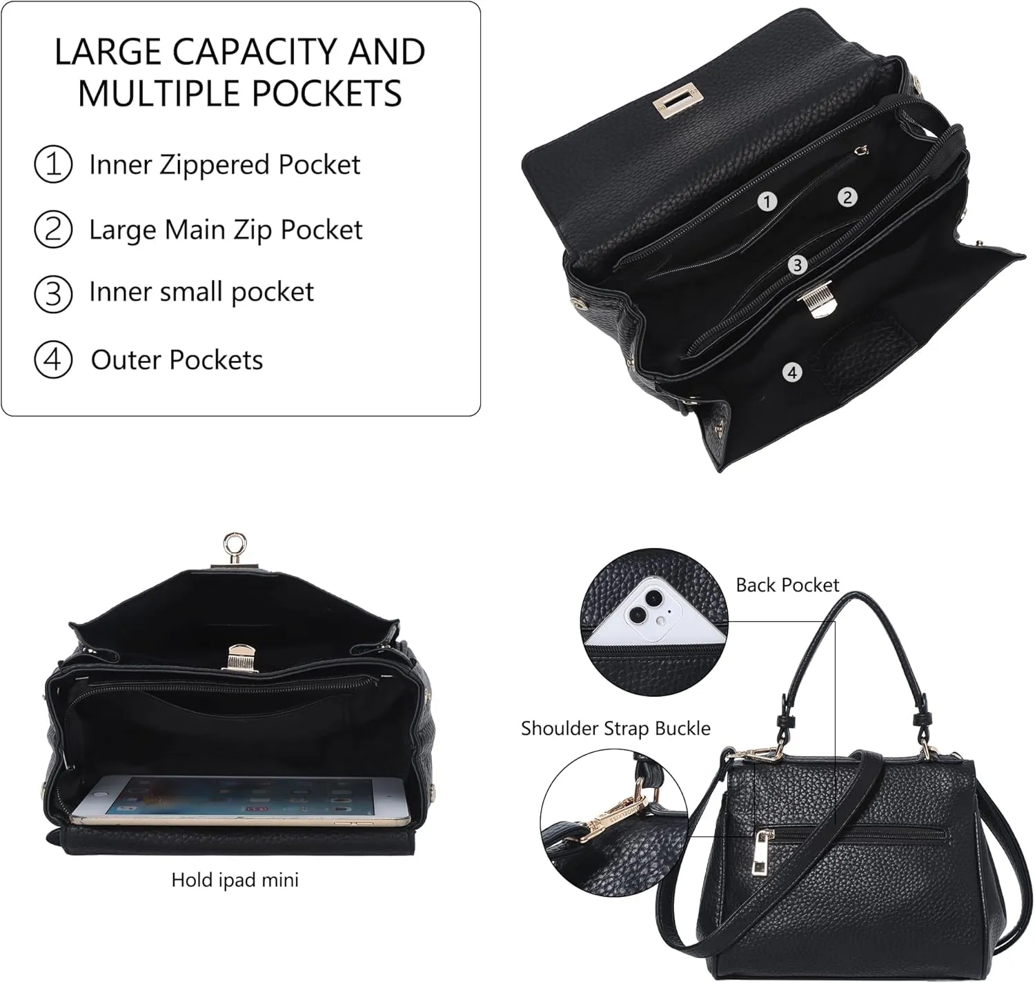 Angel Kiss Small Top Handle Satchel Purses and Handbags for Women Soft Vegan Leather Tote Shoulder Bag