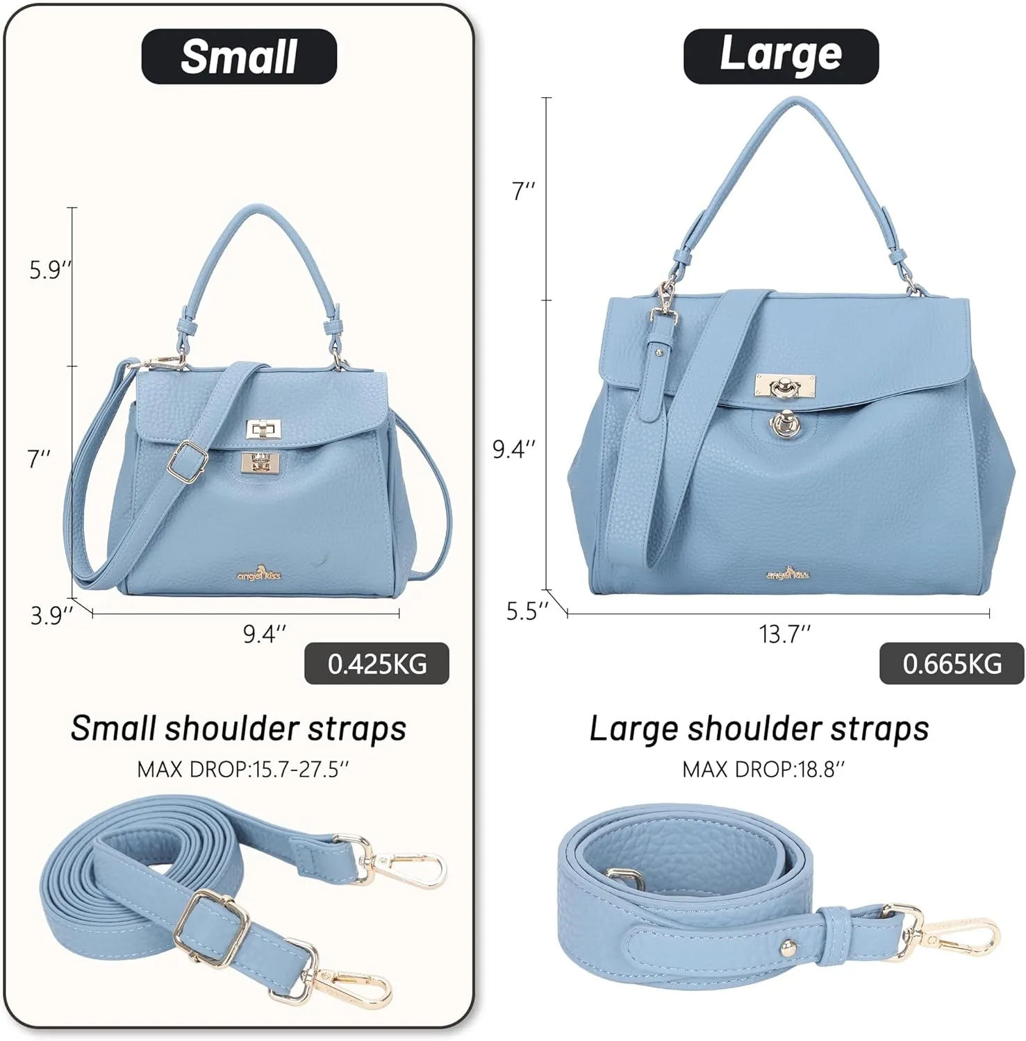 Angel Kiss Small Top Handle Satchel Purses and Handbags for Women Soft Vegan Leather Tote Shoulder Bag