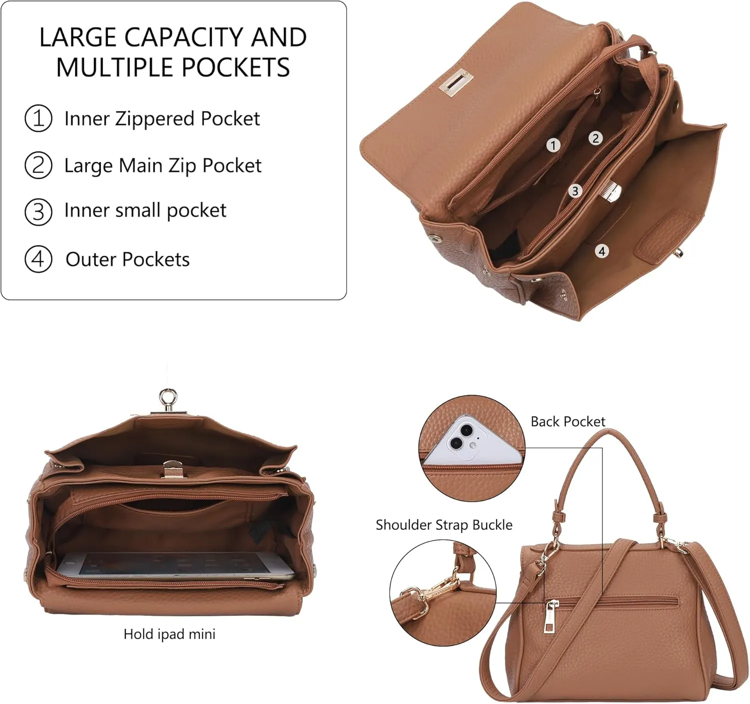 Angel Kiss Small Top Handle Satchel Purses and Handbags for Women Soft Vegan Leather Tote Shoulder Bag
