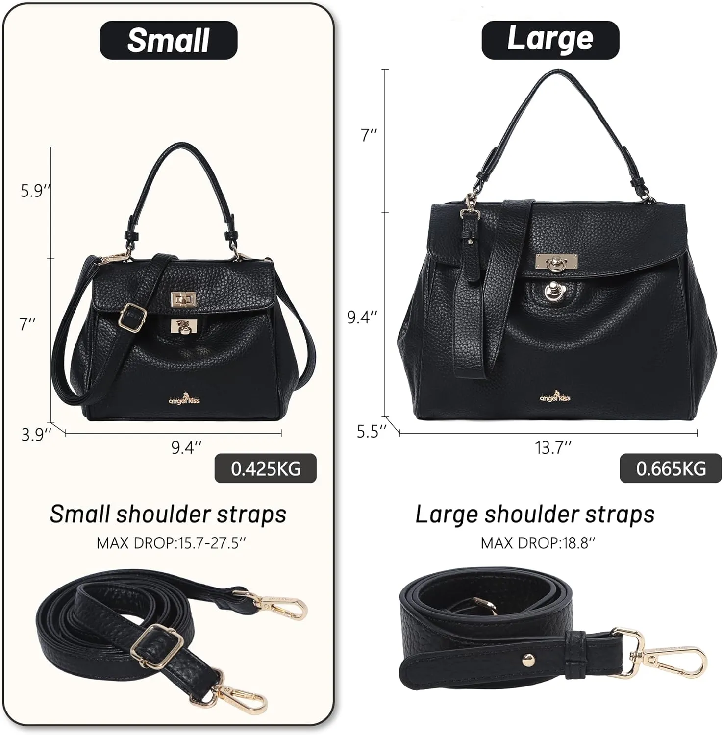 Angel Kiss Small Top Handle Satchel Purses and Handbags for Women Soft Vegan Leather Tote Shoulder Bag