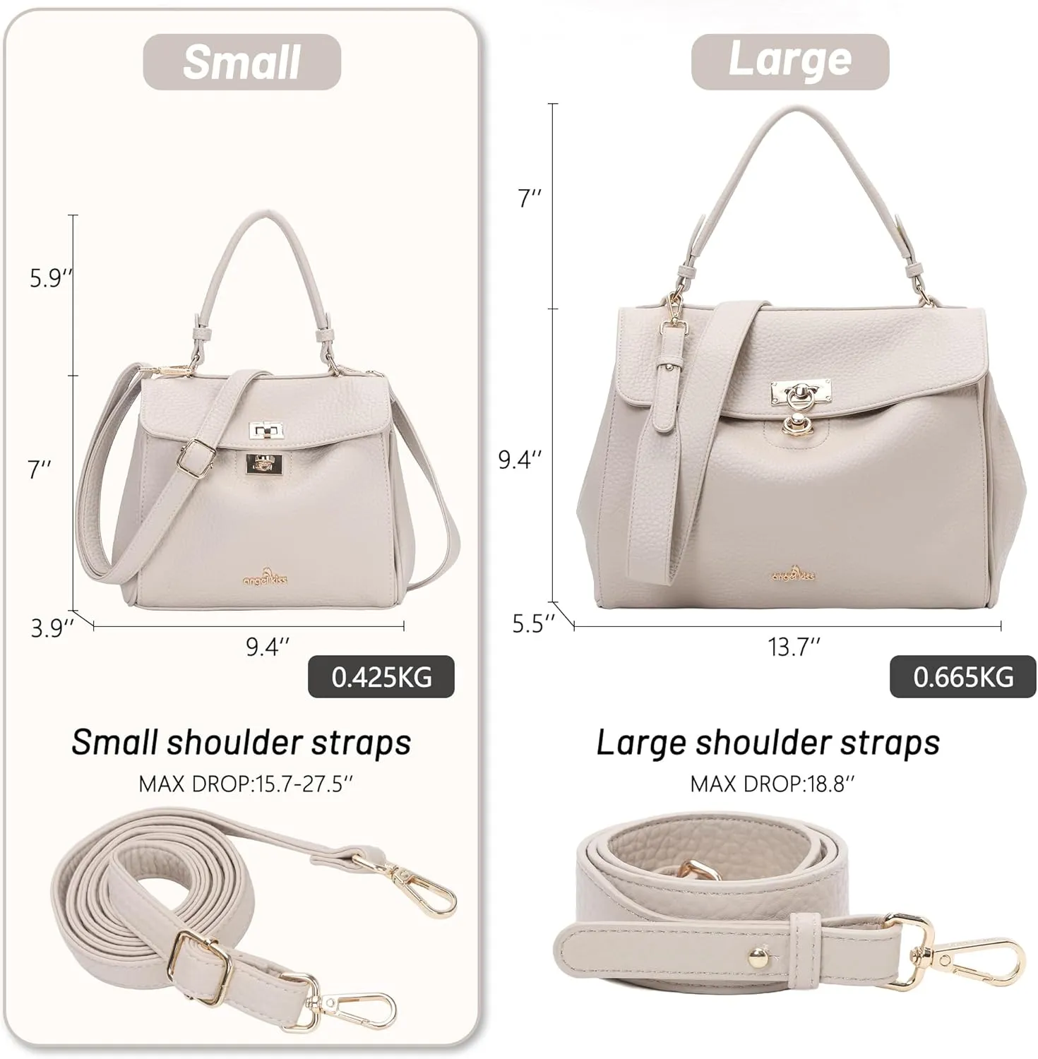 Angel Kiss Small Top Handle Satchel Purses and Handbags for Women Soft Vegan Leather Tote Shoulder Bag
