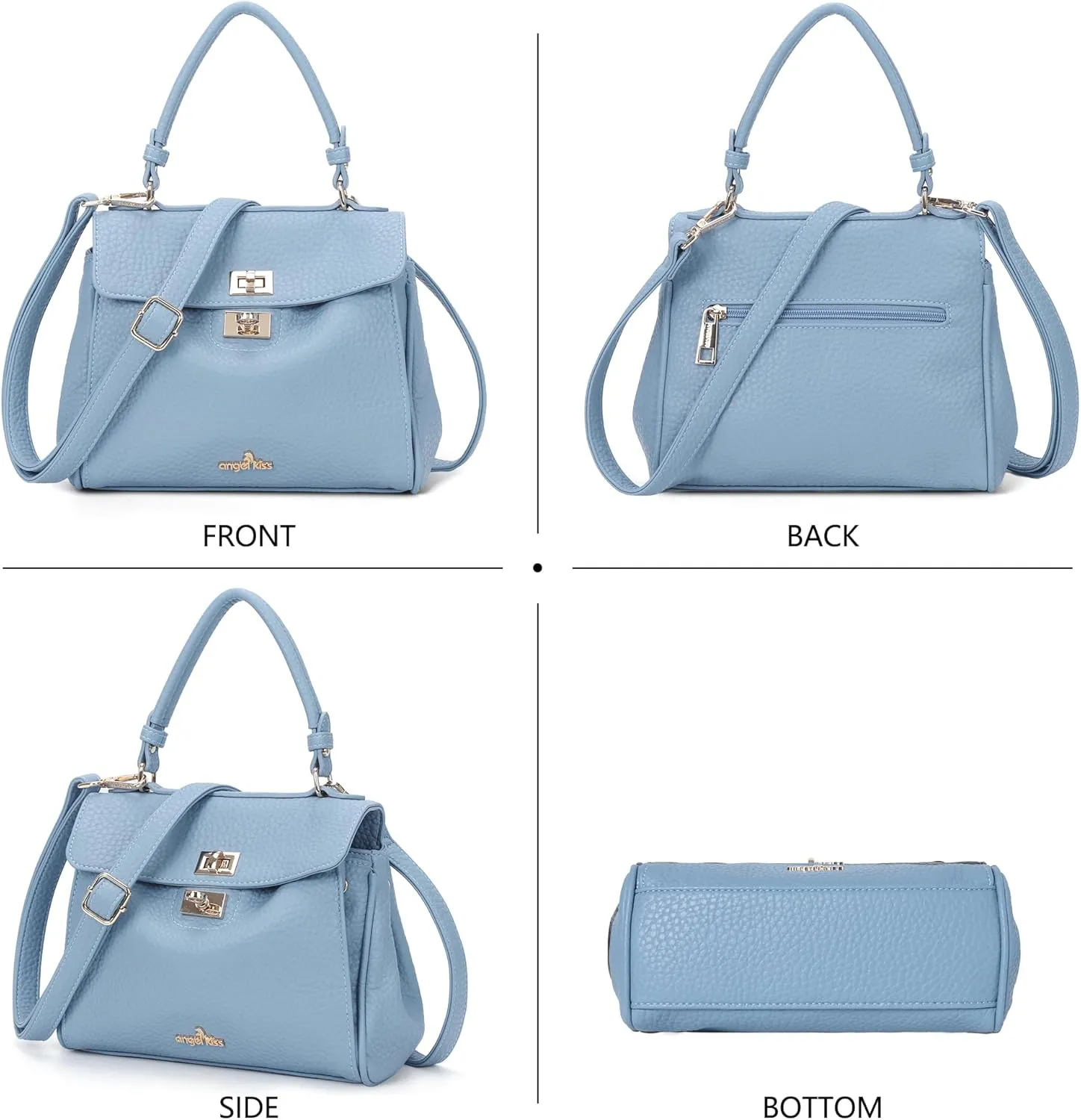 Angel Kiss Small Top Handle Satchel Purses and Handbags for Women Soft Vegan Leather Tote Shoulder Bag