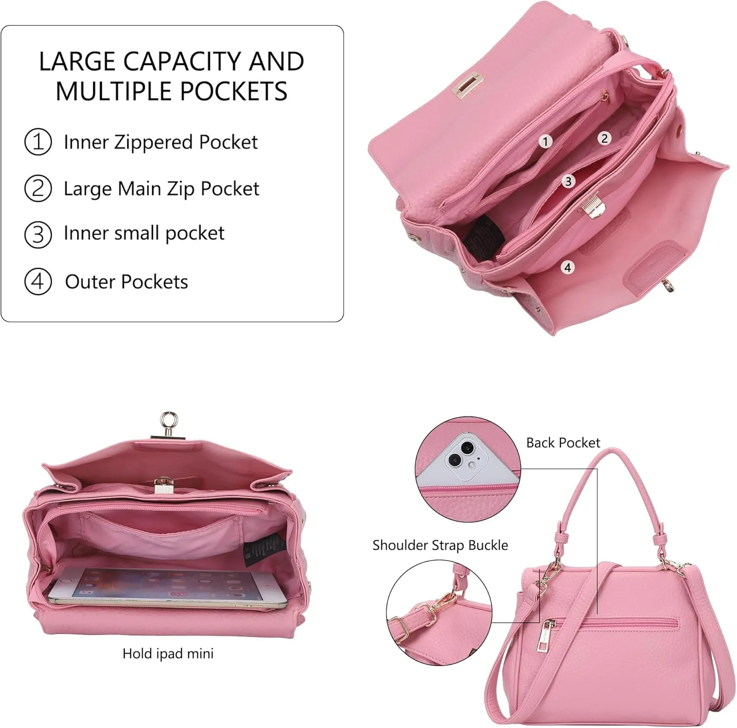 Angel Kiss Small Top Handle Satchel Purses and Handbags for Women Soft Vegan Leather Tote Shoulder Bag