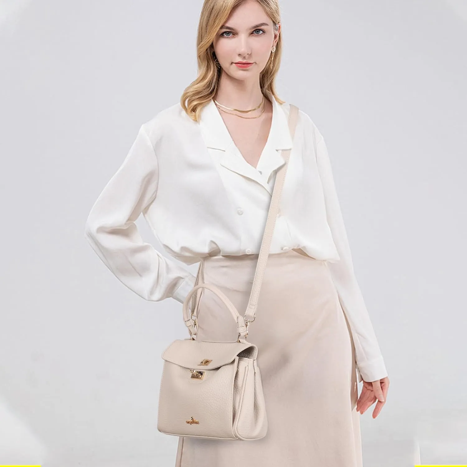 Angel Kiss Small Top Handle Satchel Purses and Handbags for Women Soft Vegan Leather Tote Shoulder Bag