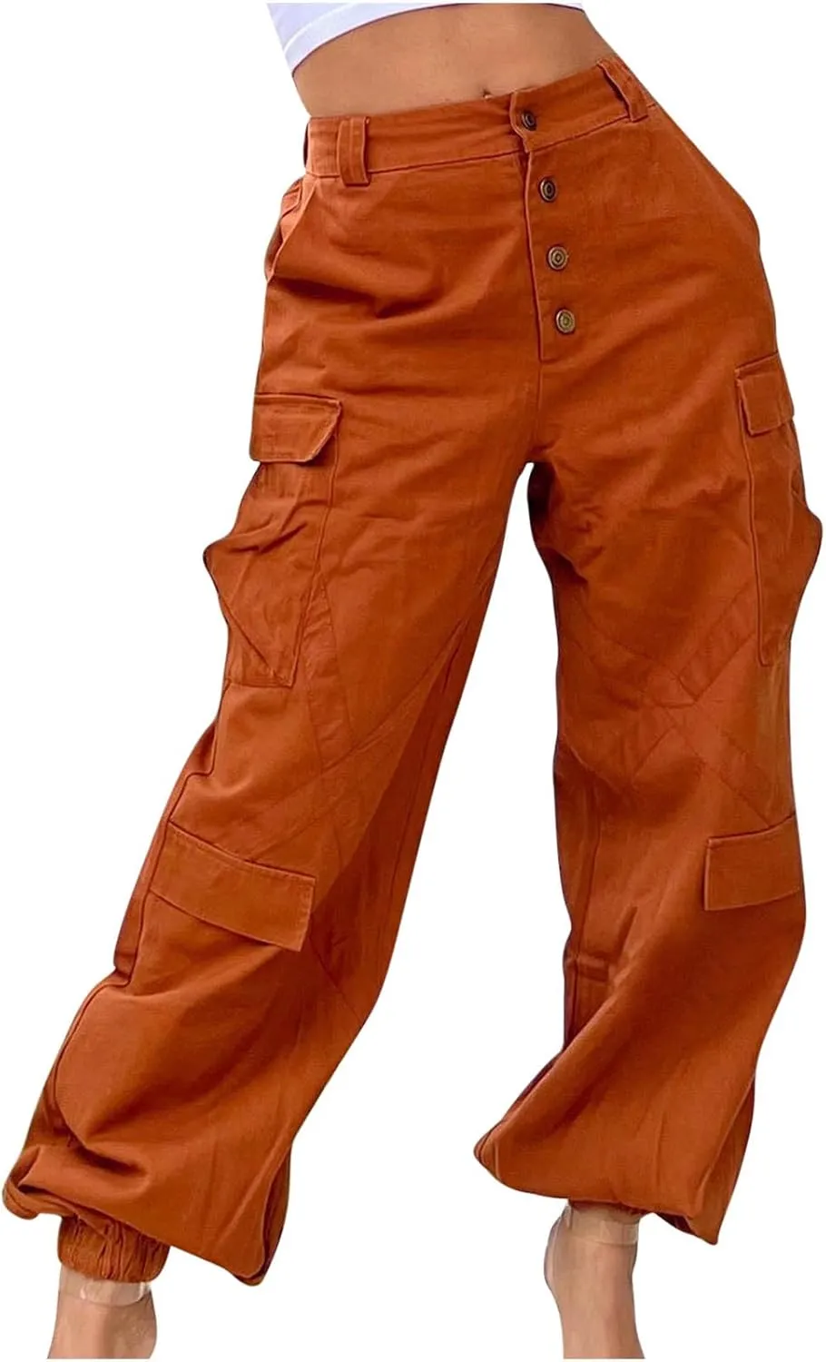 Anjikang Hippie Cargo Pants for Women 90s Vintage Street Style Balloon Pants Trendy Y2K Teen Girls Going Out Long Trouser