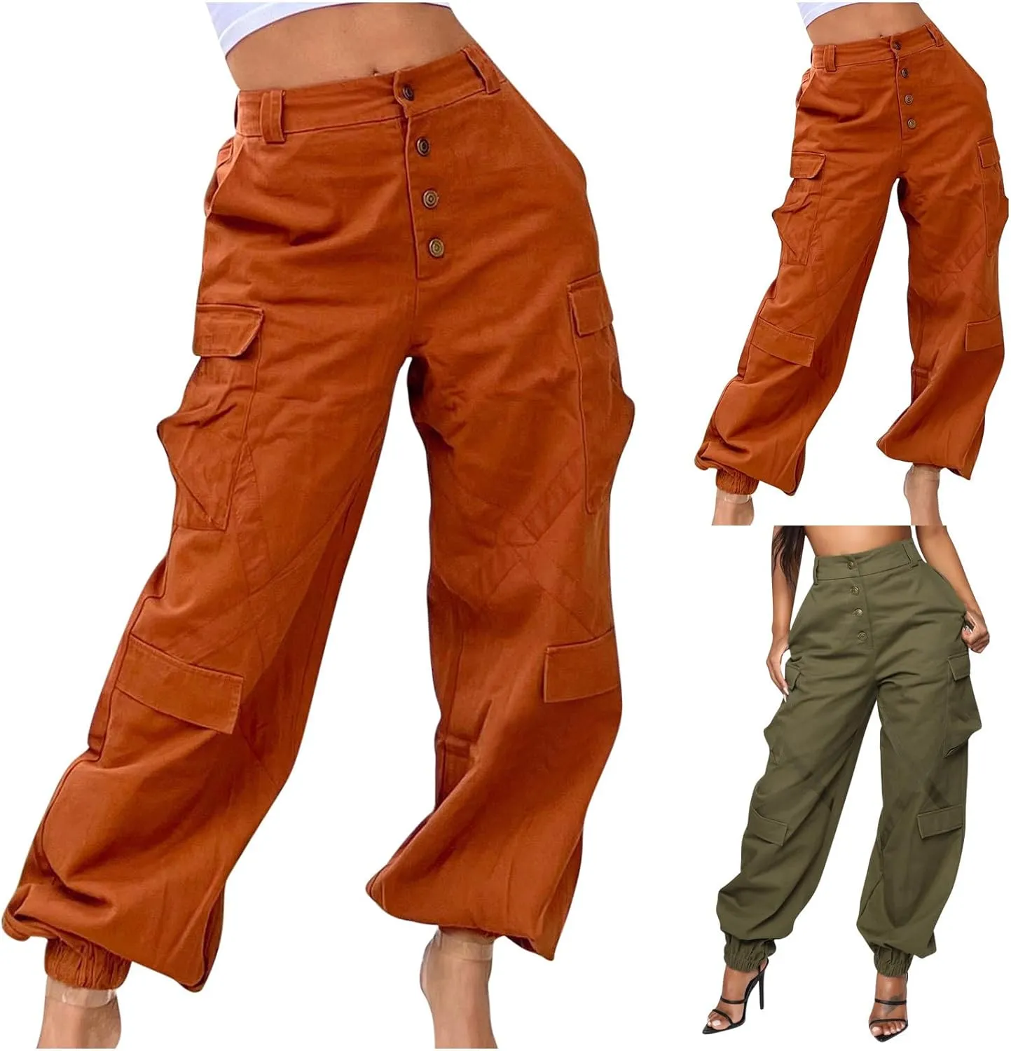 Anjikang Hippie Cargo Pants for Women 90s Vintage Street Style Balloon Pants Trendy Y2K Teen Girls Going Out Long Trouser